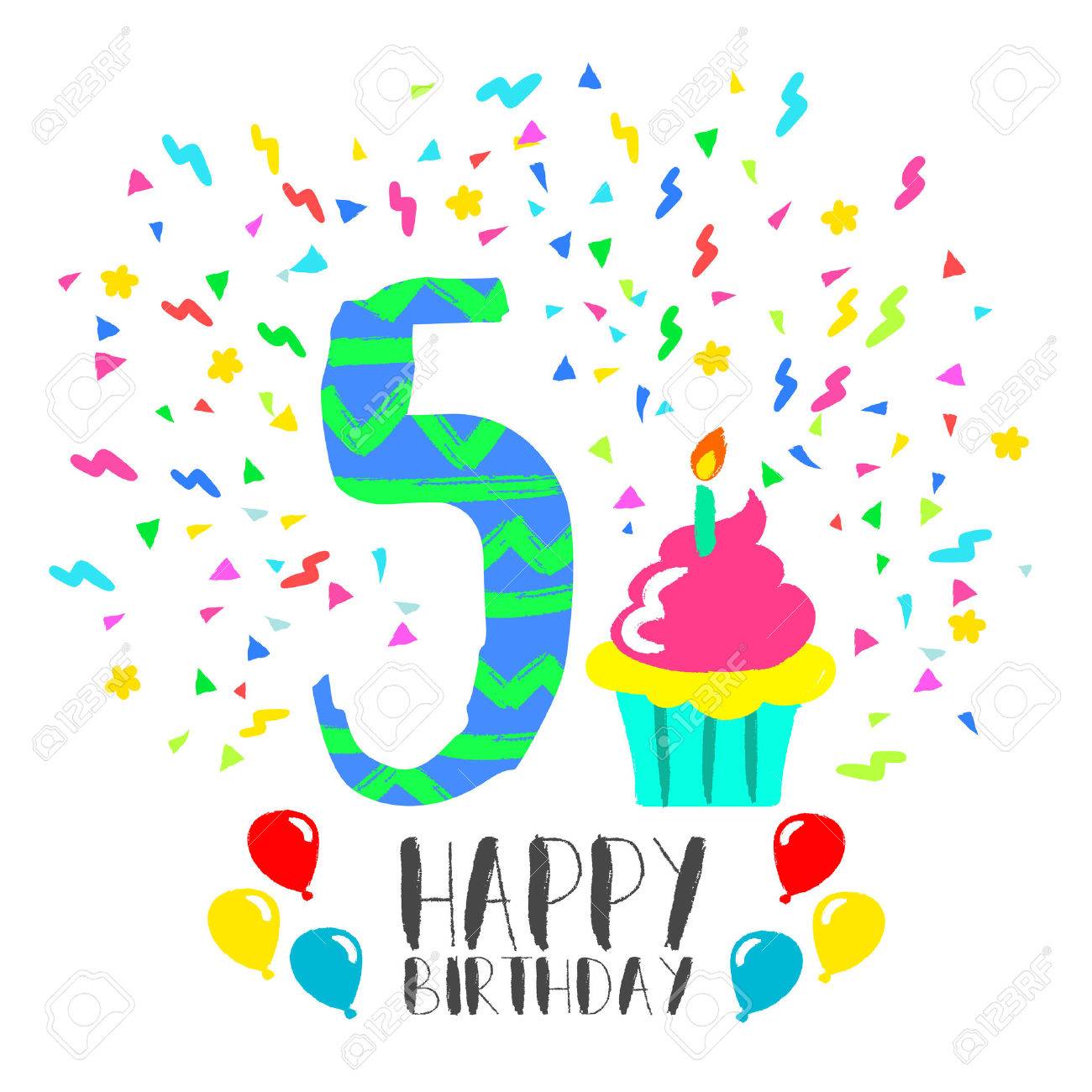 La edad de 5 tarjeta de cumpleaños tarjeta de saludos