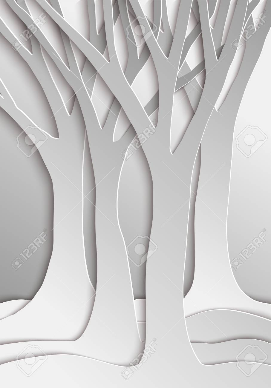 Download Tree Forest In 3d Paper Cut Style Concept Design For Environment Royalty Free Cliparts Vectors And Stock Illustration Image 80179857