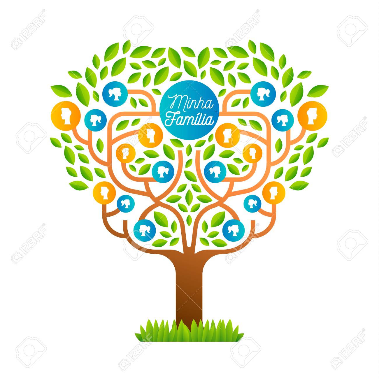 big family tree template in portuguese language illustration photo family tree template