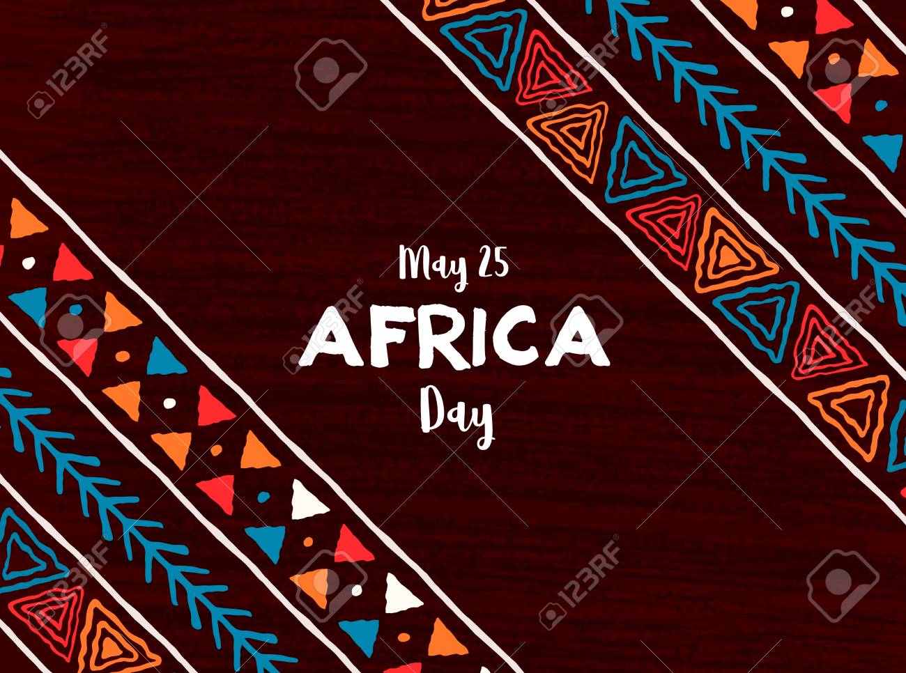 May 25 Africa Day greeting card illustration with traditional tribal hand drawn art for african freedom holiday. - 122582258 May 25 Africa Day greeting card illustration with traditional tribal hand drawn art for african freedom holiday. - 122582258