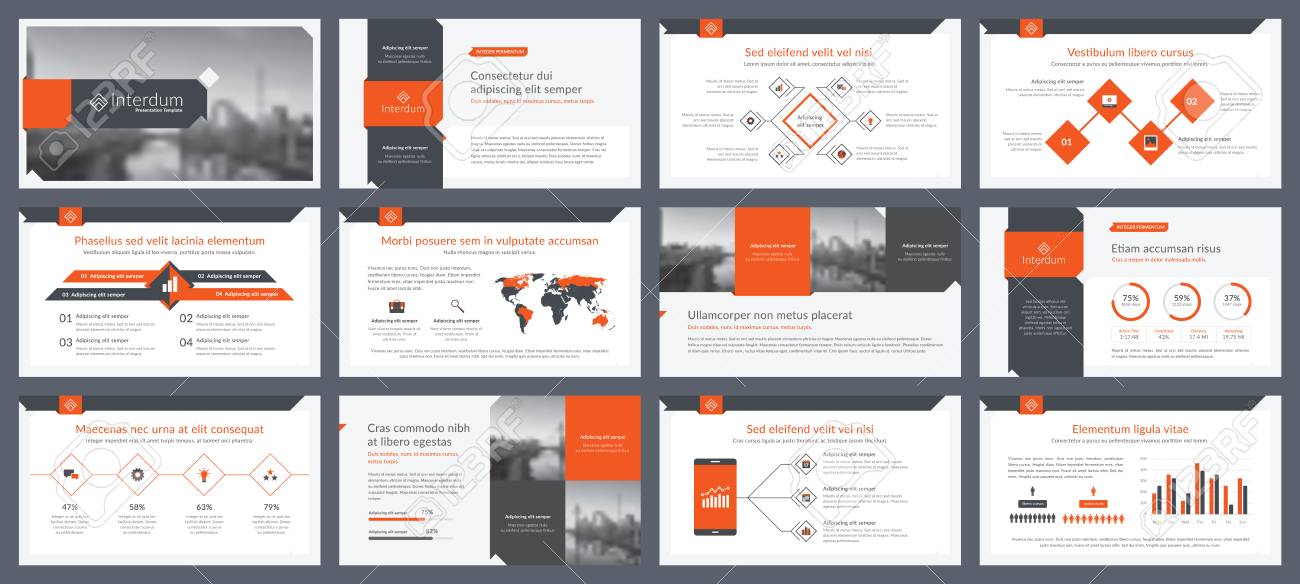 elementos de infografías para plantillas de presentaciones informe