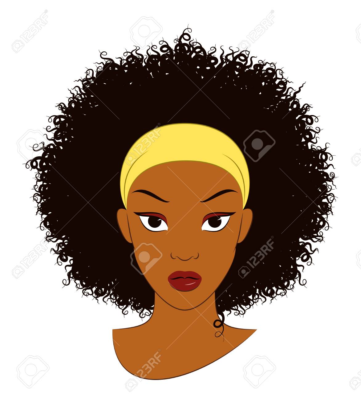 afro girl vector illustration of an afro girl with curly hair
