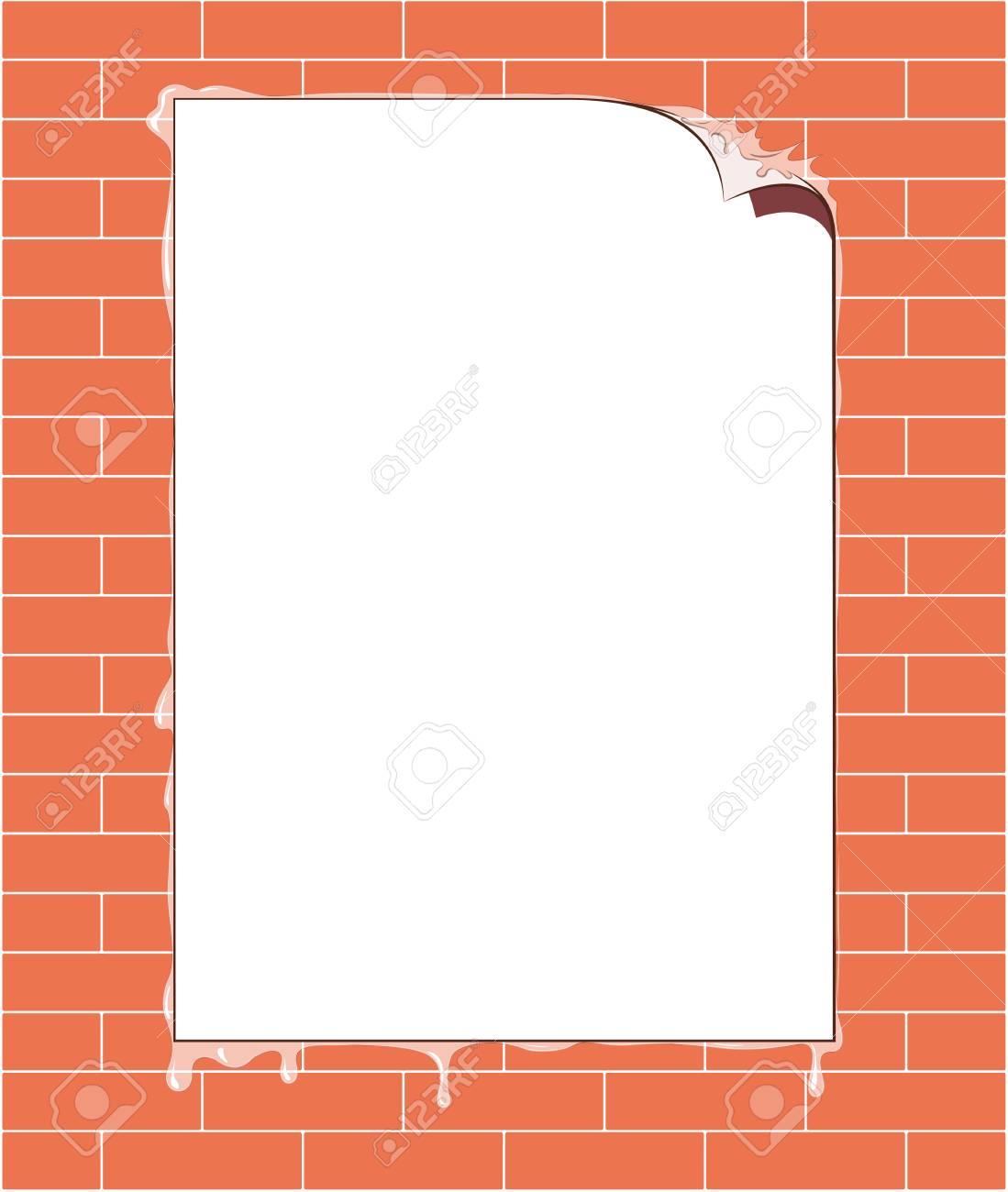 Cartel En La Pared De Ladrillo Como Espacio De Texto En Blanco La