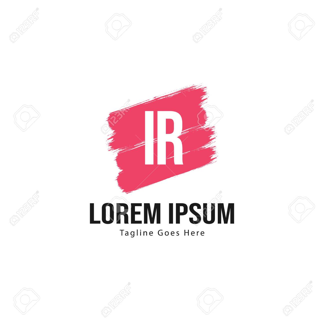 Initial Ir Logo Template With Modern Frame Minimalist Ir Letter