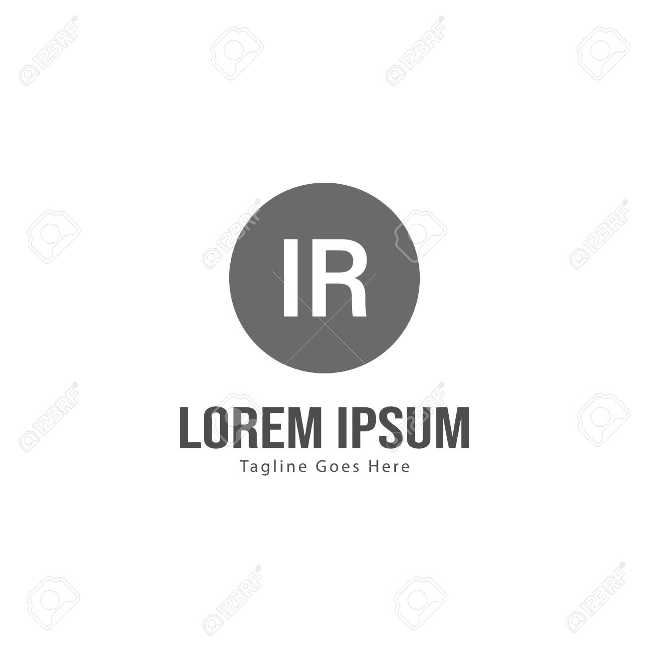 Initial Ir Logo Template With Modern Frame Minimalist Ir Letter