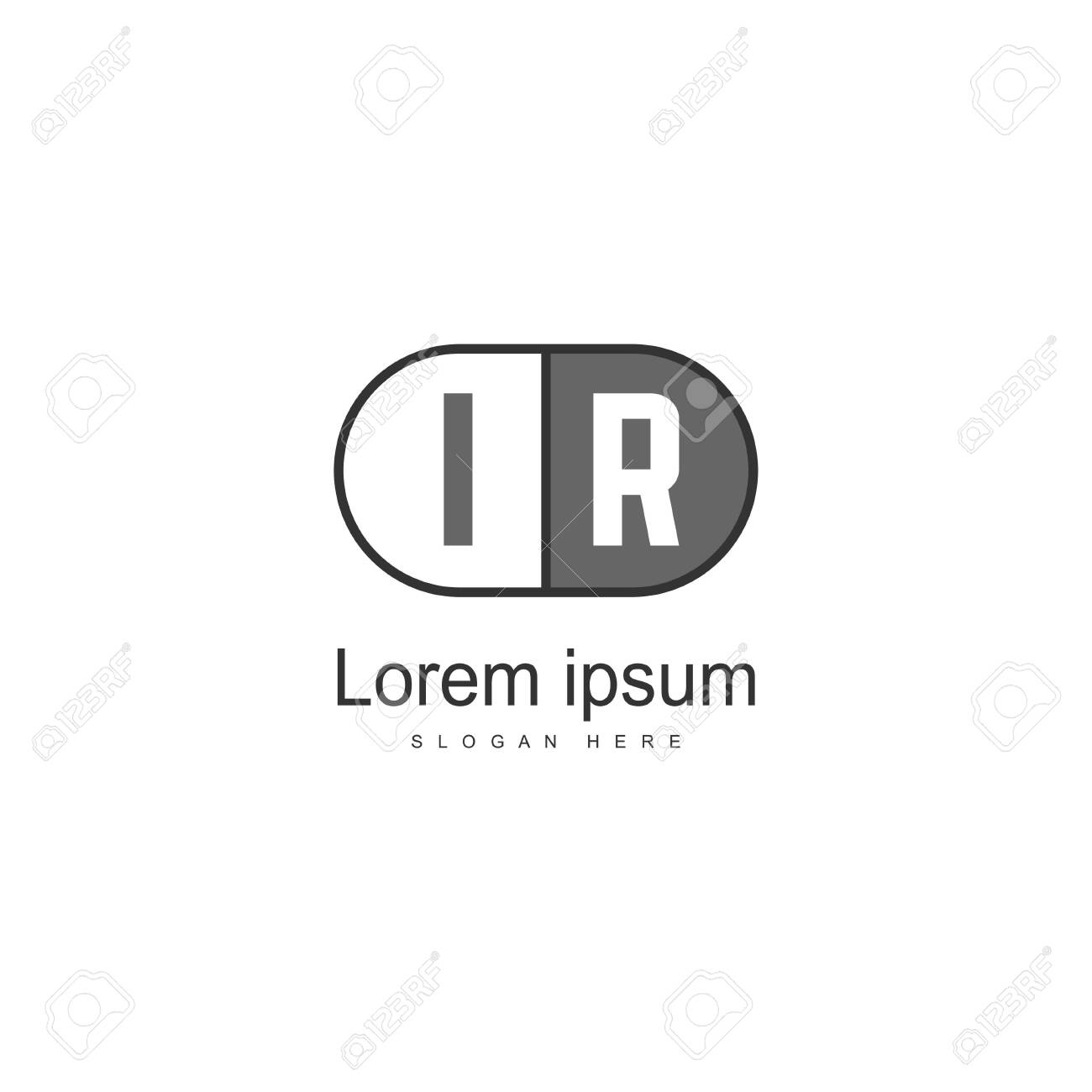 Initial Ir Logo Template With Modern Frame Minimalist Ir Letter