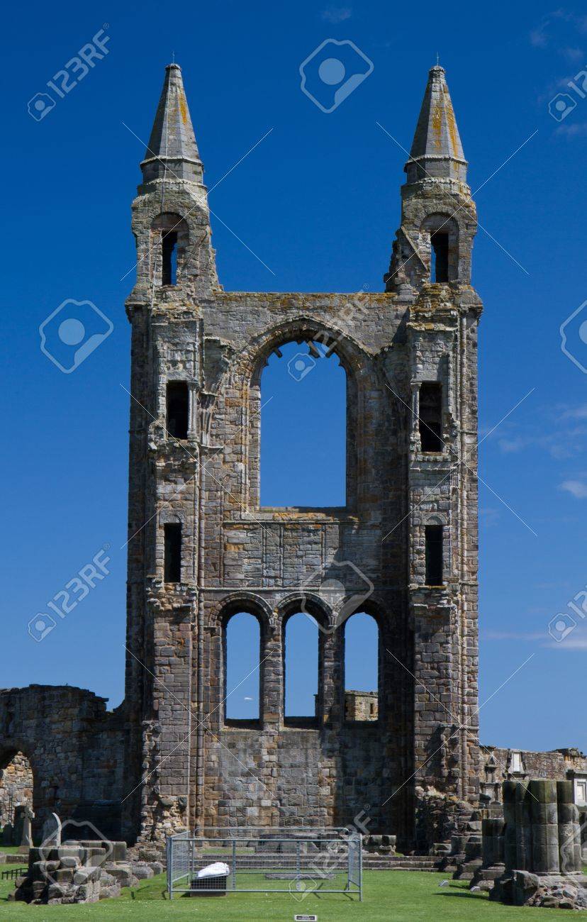 Ruined Tower Of St Andrews Cathedral, Scotland, United Kingdom Stock Photo,  Picture and Royalty Free Image. Image 14382129., image size:828x1300