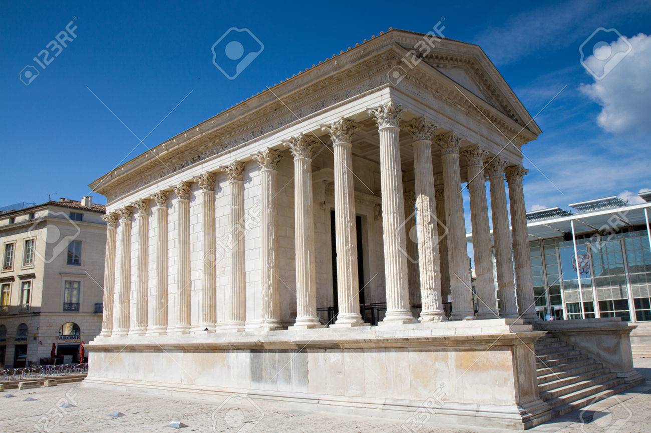 Roman Temple Of Nimes Provence France Stock Photo Picture And Royalty Free Image Image