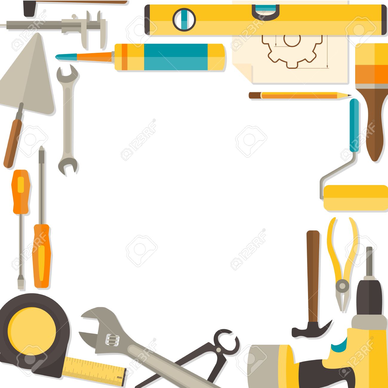 DIY Tools Do It Yourself Background Illustration For Home