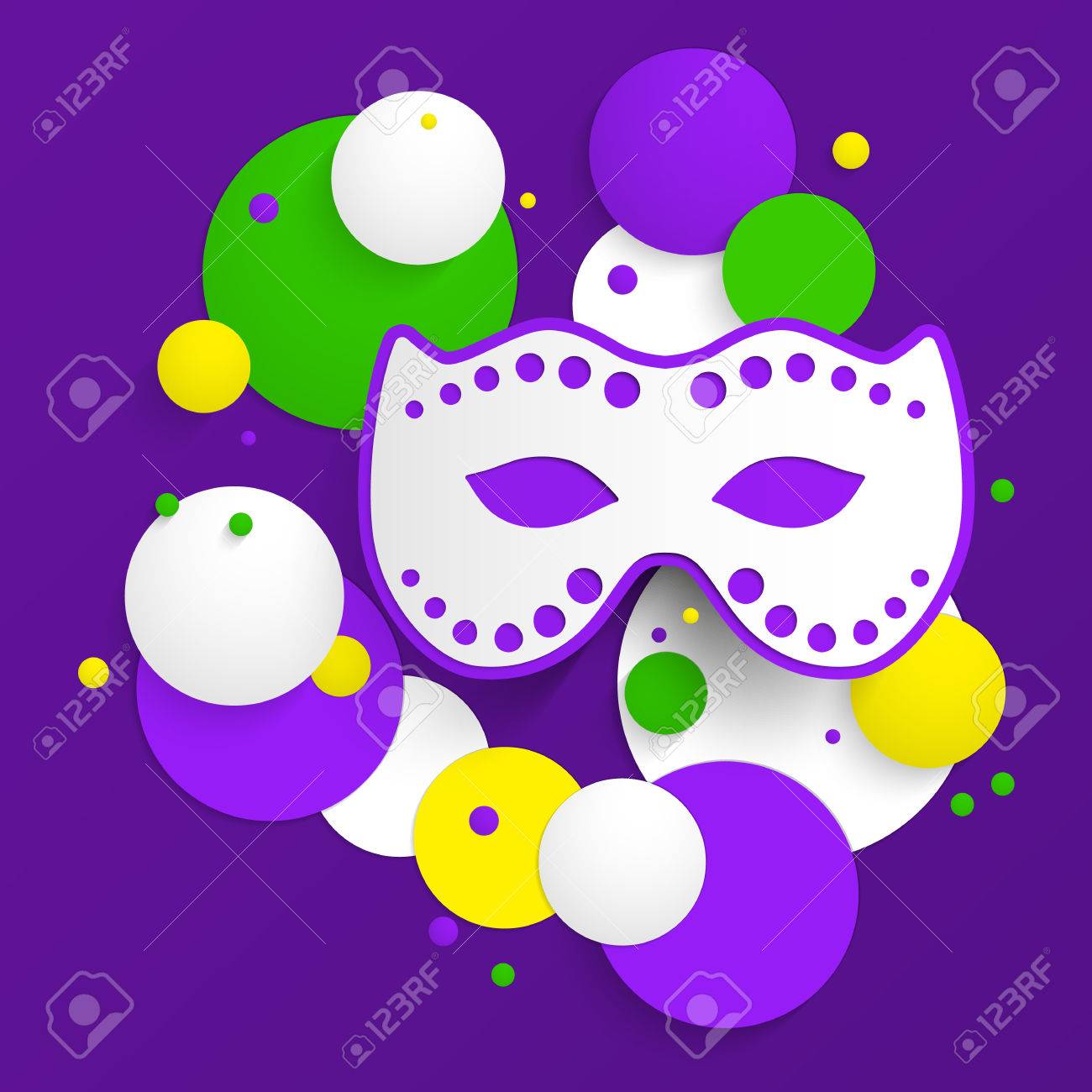 abstract background with mardi gras party poster design template