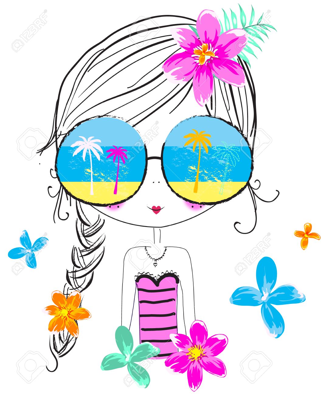 夏のかわいい女の子 T シャツ グラフィック 子供のイラスト ファッション女の子グラフィック 海をテーマにしたイラスト 挿絵美しい少女 ビーチ少女 甘い 女の子 プリティ ガール キャラクター デザイン 夏かわいい女の子 T シャツ グラフィック 子供の本 Illustrat の