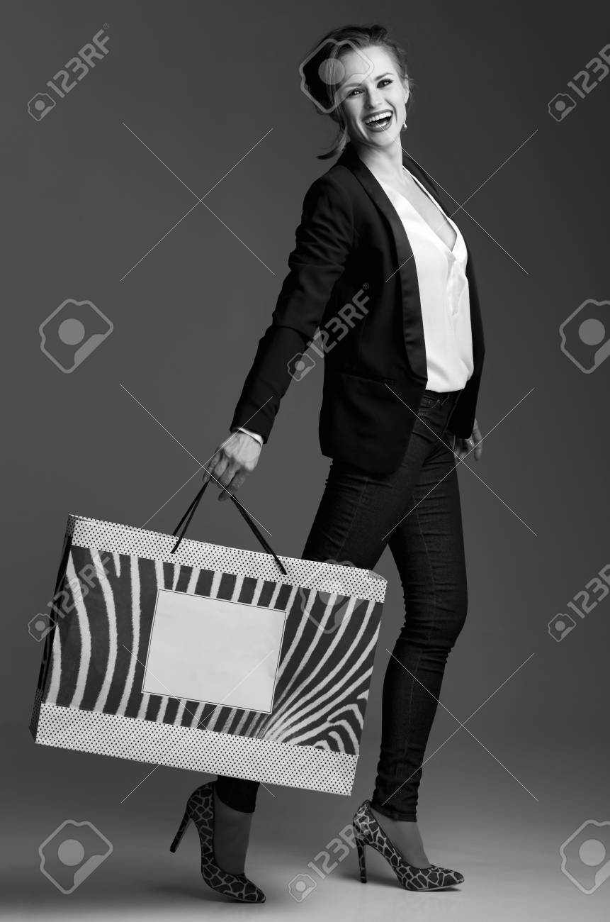Contemporary Shopping In Black And White Aesthetic Full Length