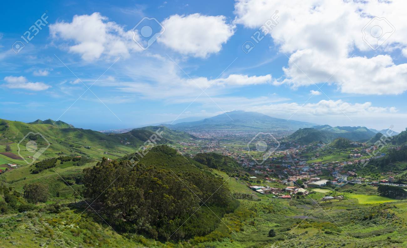 Beautiful Panoramic View On Tenerife From The Mirador De Jardina Stock Photo Picture And Royalty Free Image Image 102885256