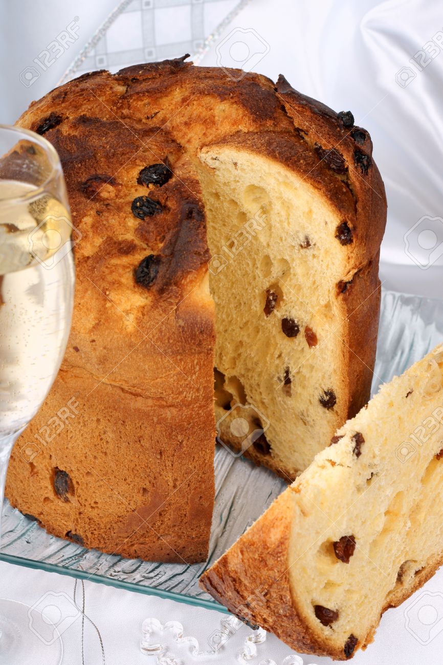 Panettone The Italian Christmas Fruit Cake Served On A Transpa Panettone The Italian Christmas Fruit Cake Served On A Transpa Glass Plate Of