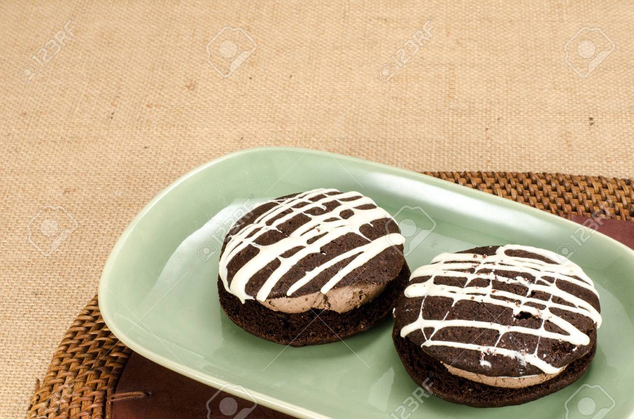 Image De Gateau De Biscuit Au Chocolat Sur Le Brun Sac Fond Banque D Images Et Photos Libres De Droits Image