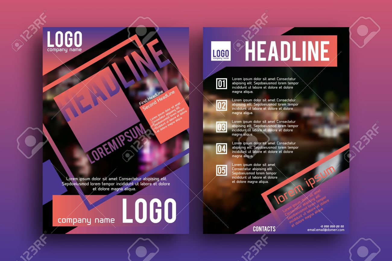 Vector Broschure Design Layout Vorlage Vorderseite Und Ruckseite Material Artplakat Magazin Seite Lizenzfrei Nutzbare Vektorgrafiken Clip Arts Illustrationen Image 58605304