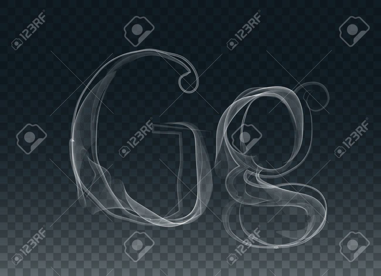 smoke or haze letter font type two g letters royalty free cliparts smoke letters font