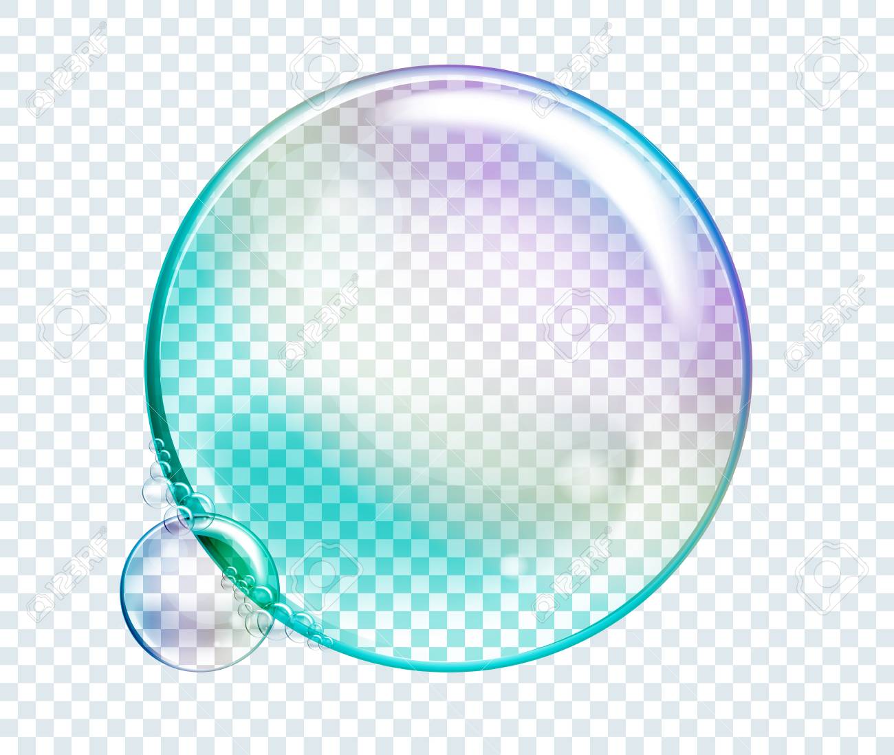vector rainbow water bubbles transparent isolated realistic