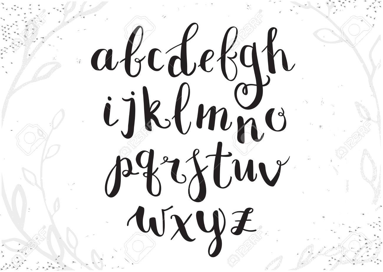 ベクトル手描画スクリプト アルファベット インクと筆ペンで書かれた文字のイラスト素材 ベクタ Image