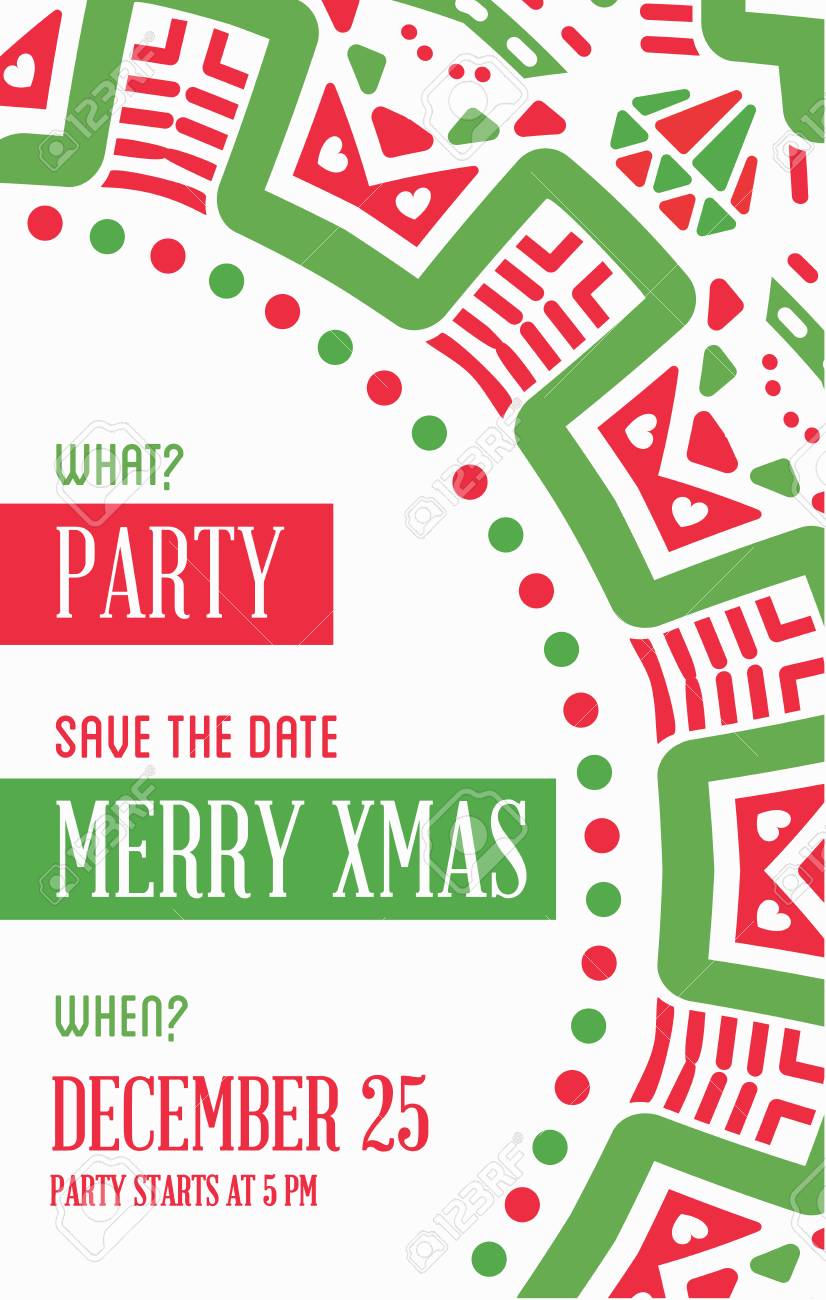 vector happy new year or merry christmas theme save the date