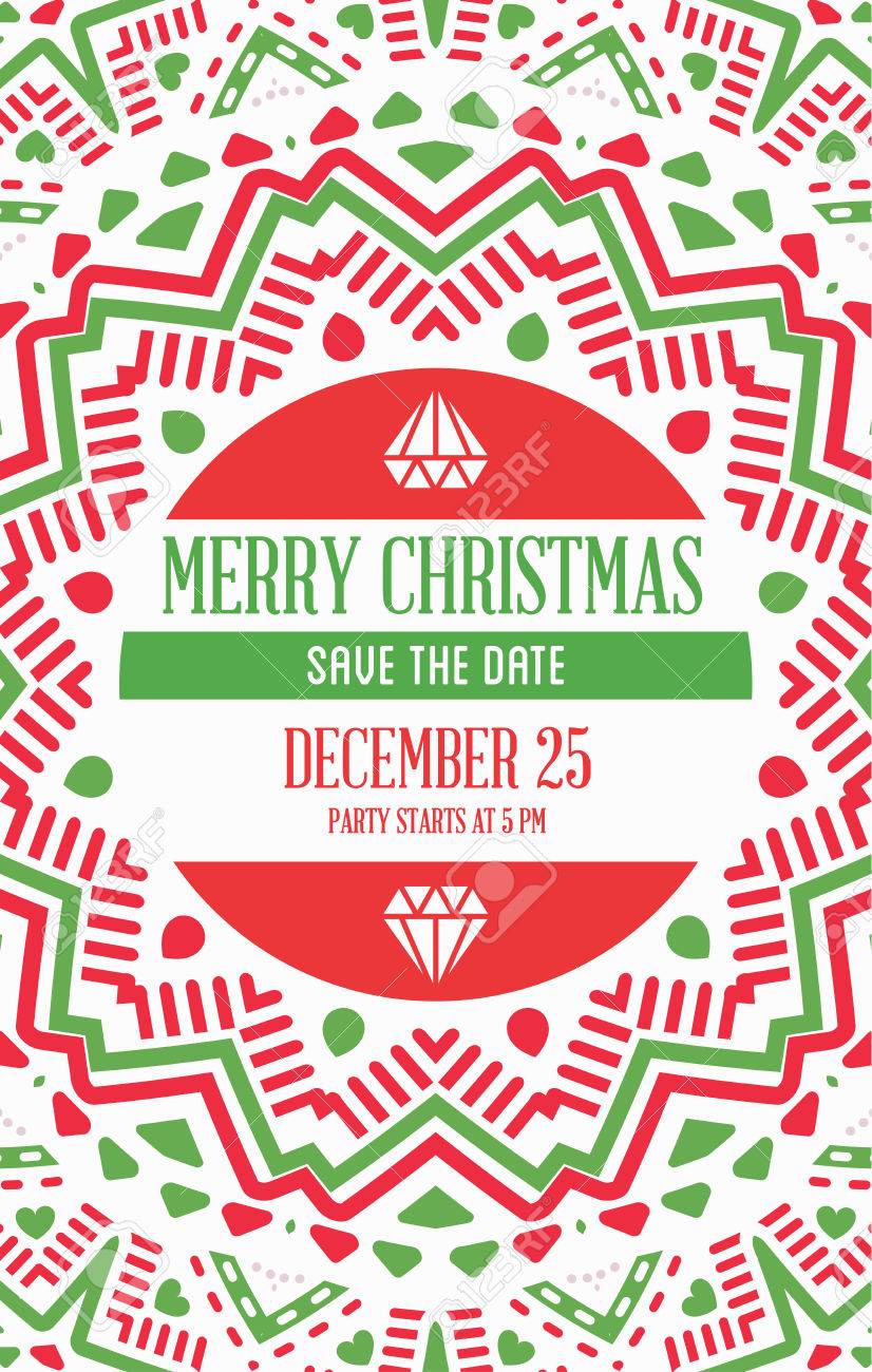 vector happy new year or merry christmas theme save the date
