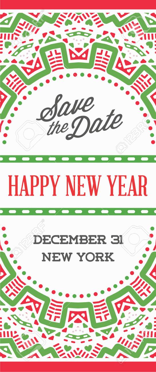 vector happy new year or merry christmas theme save the date