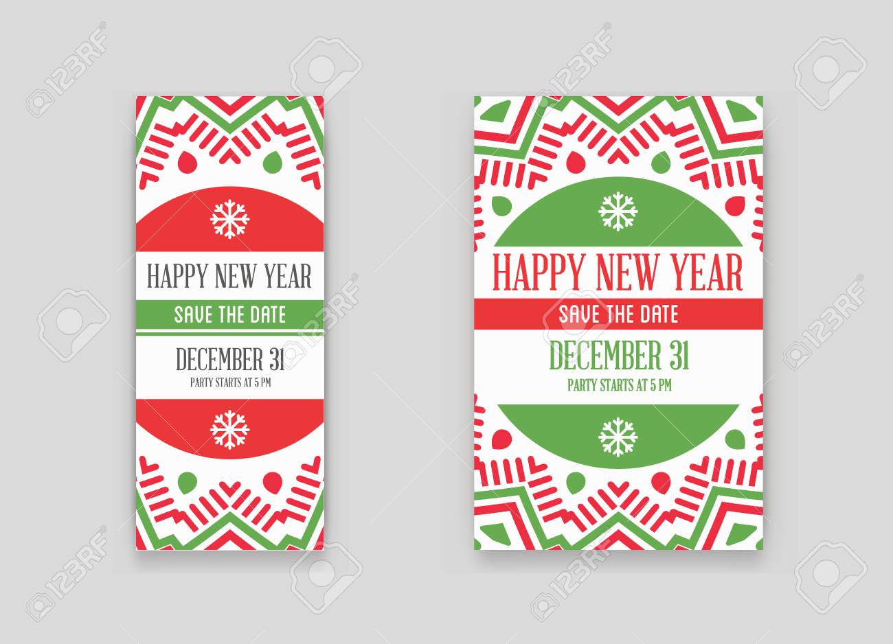 set of vector happy new year or merry christmas theme save the