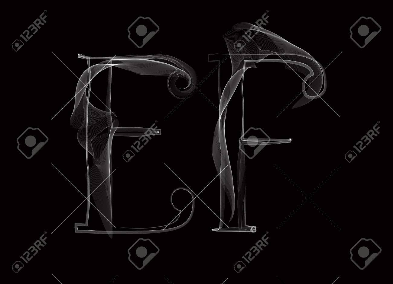 vector smoke or haze letter font type two letters royalty free smoke letters font