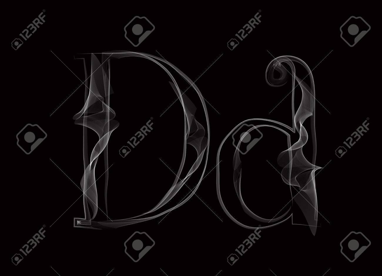 煙やもや文字フォントの種類 2 つの文字をベクトルします のイラスト素材 ベクタ Image