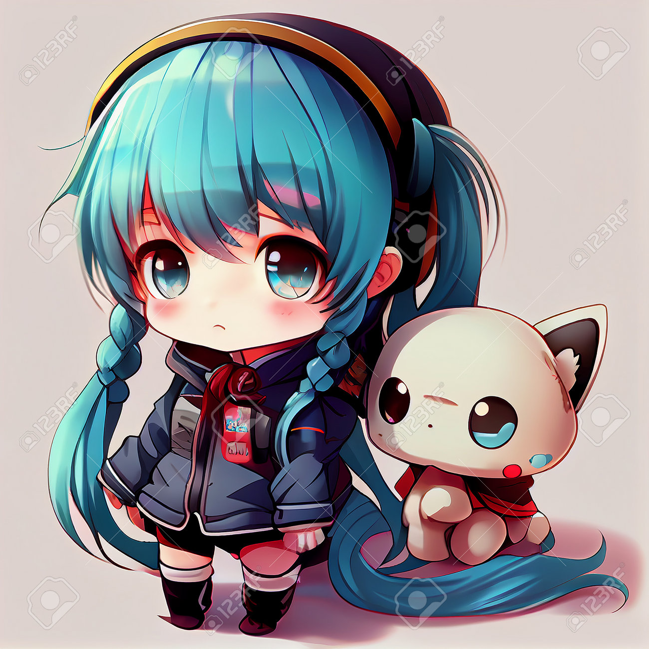 Premium AI Image Anime kawaii girl generative ai