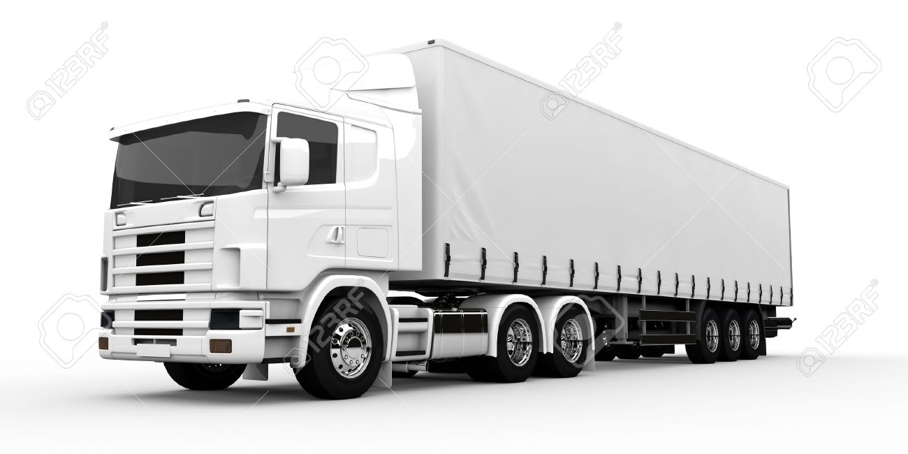 White Transport Truck Isolated On A White Background Stock Photo Picture And Royalty Free Image Image