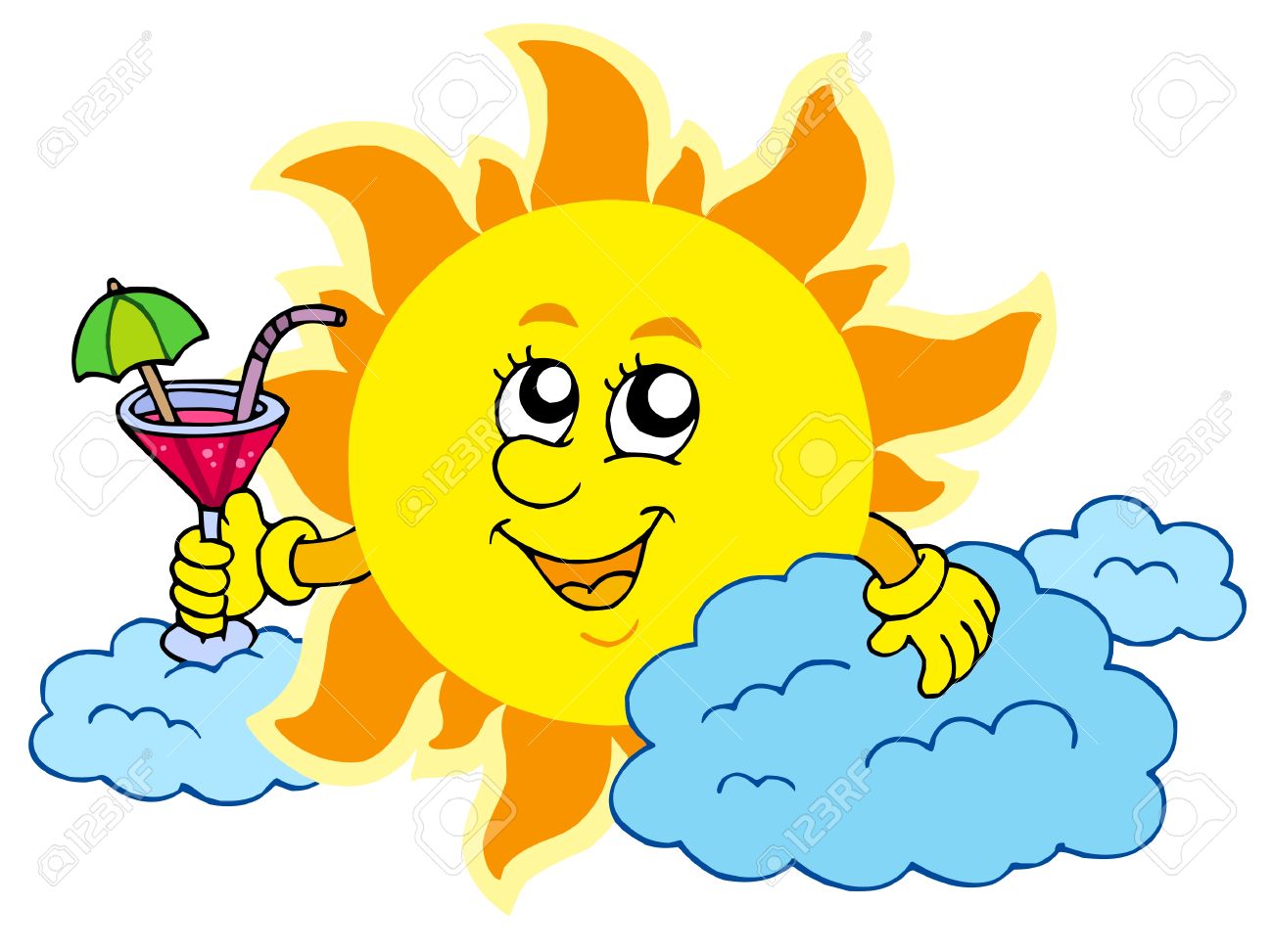 5078838-sun-with-drink-vector-illustration-