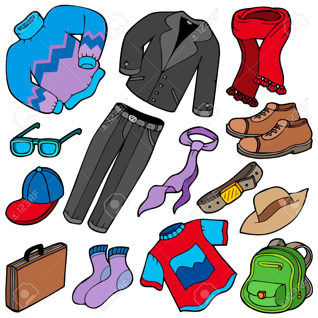 men apparel collection illustration royalty free cliparts