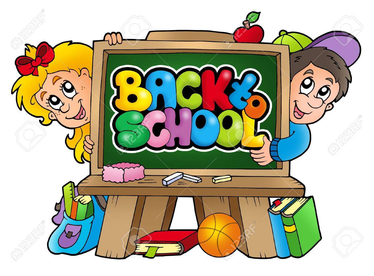 3 カラー イラストの学校の子どもたち の写真素材 画像素材 Image