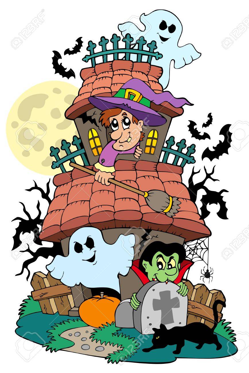 様々 なキャラクターのお化け屋敷 のイラスト素材 ベクタ Image 様々 なキャラクターのお化け屋敷 のイラスト素材 ベクタ Image