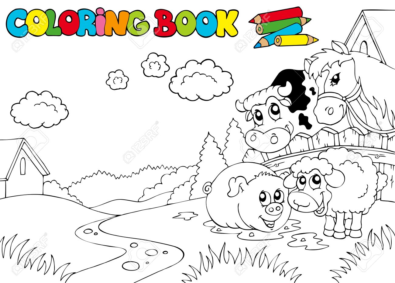 Coloring Book With Cute Animals