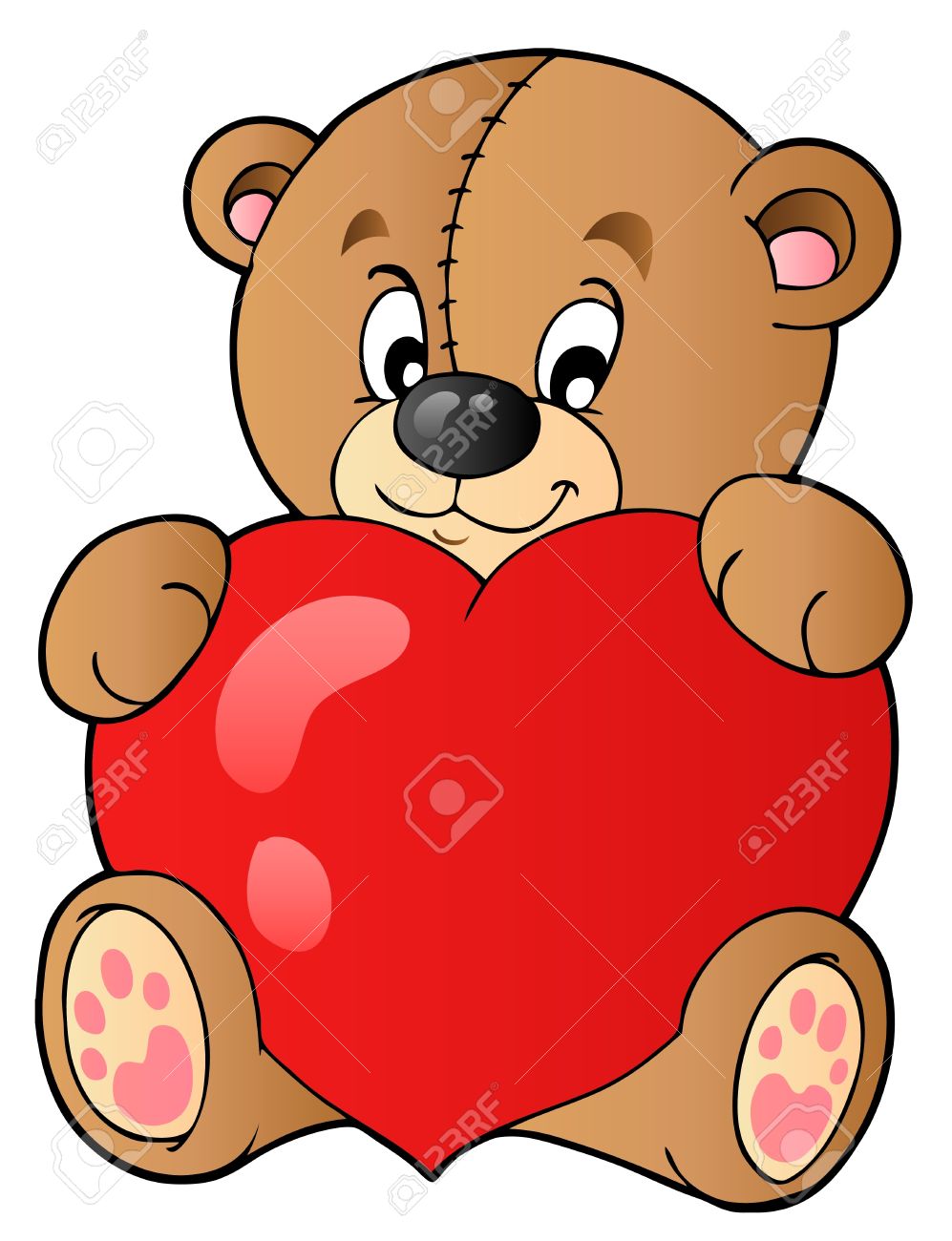 teddy bear holding heart clipart