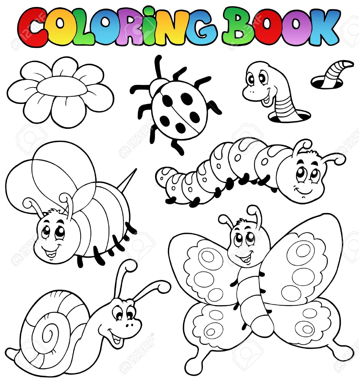 Coloring Book With Small Animals 2 - Vector Illustration. Royalty ... Coloring Book With Small Animals 2 - Vector Illustration. Royalty ...