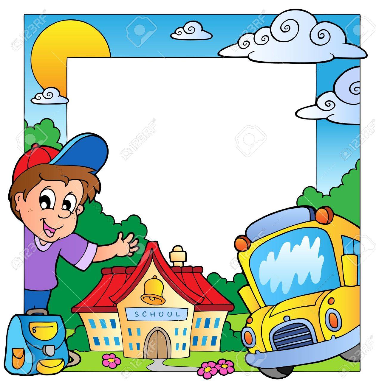 School Theme Frame 1 Royalty Free SVG, Cliparts, Vectors, and Stock  Illustration. Image 10354199., image size:1261x1300