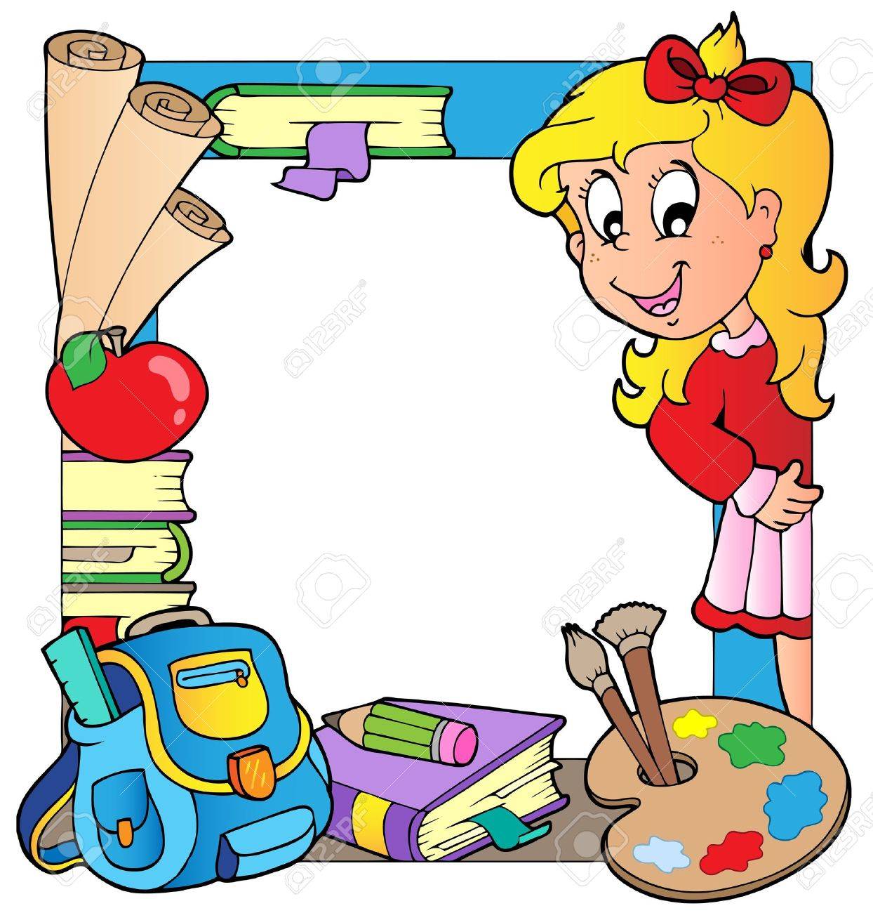 school theme frame royalty free cliparts vectors and stock school theme