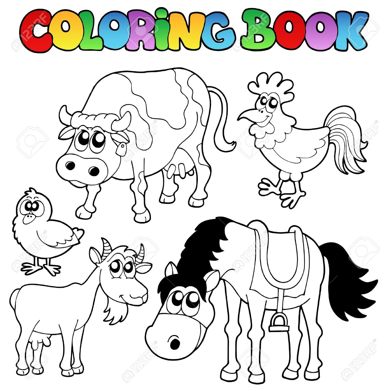 coloring book farm animals