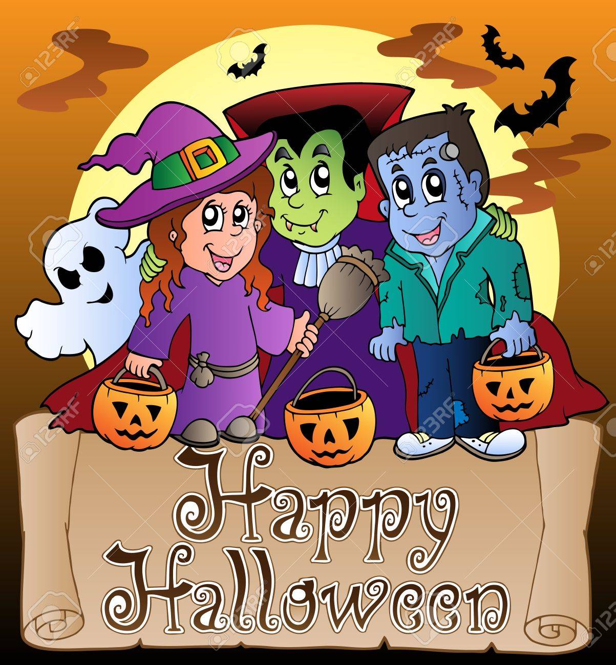 Theme With Happy Halloween Banner 3 Vector Illustration Stock Vector 10565638 Theme With Happy Halloween Banner 3 Vector Illustration Stock Vector 10565638