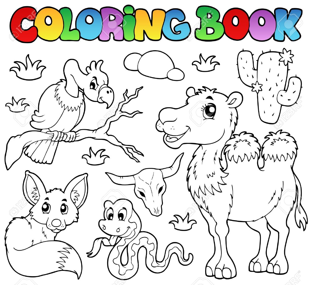 Coloriages Animaux Du Désert Livre 1 Illustration Vectorielle Coloriages animaux du désert livre 1 illustration vectorielle Banque d images