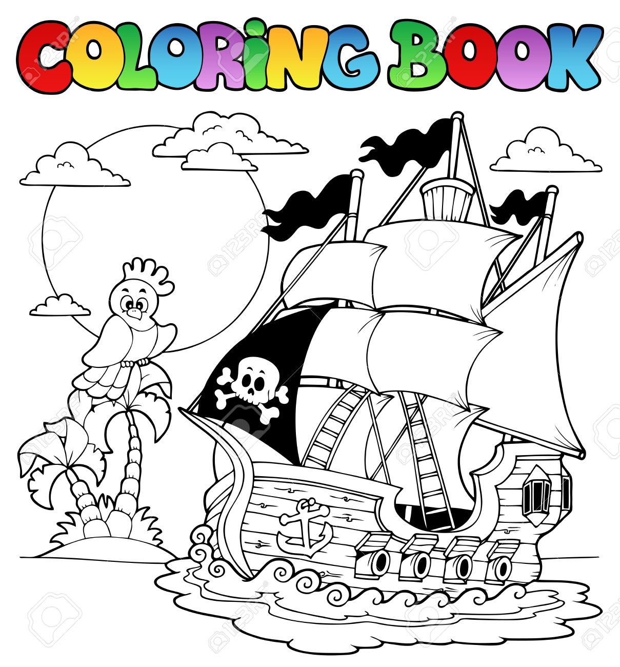 affordable livre de coloriage avec bateau pirate vectorielle banque duimages with coloriage bateau pirate