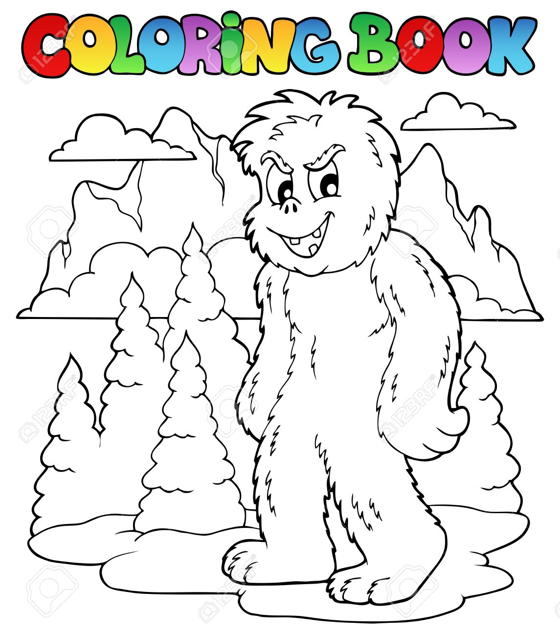 livre a colorier avec yeti 1 illustration vectorielle clip art libres de droits vecteurs et image 15045974 coloriage antenne