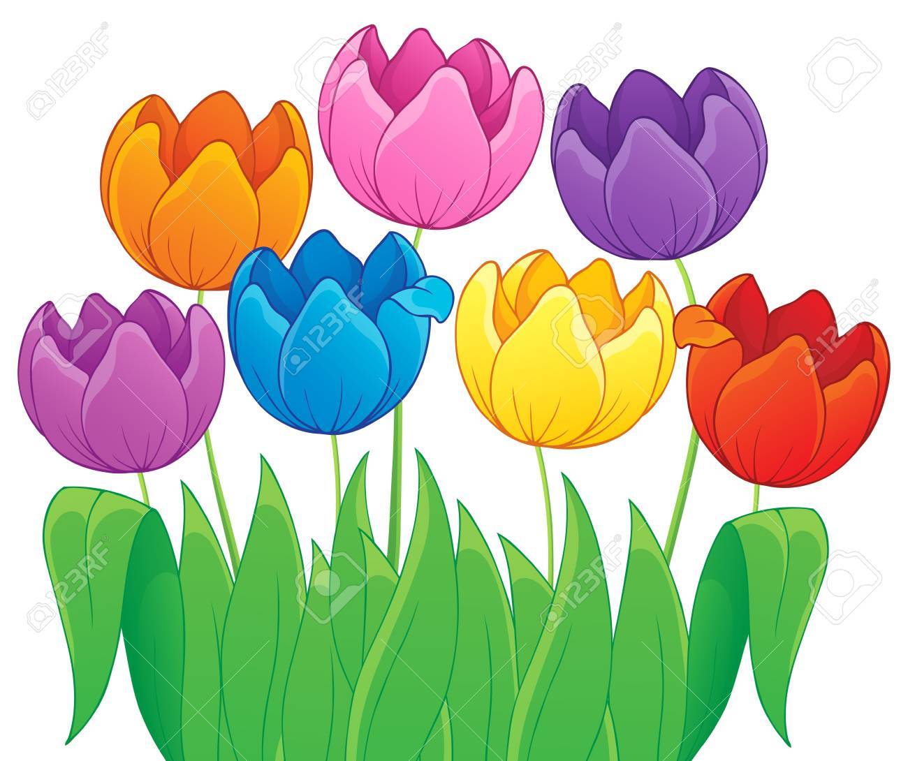 Image With Tulip Flower Theme 4 Royalty Free Cliparts Vectors And Stock Illustration Image 21055478
