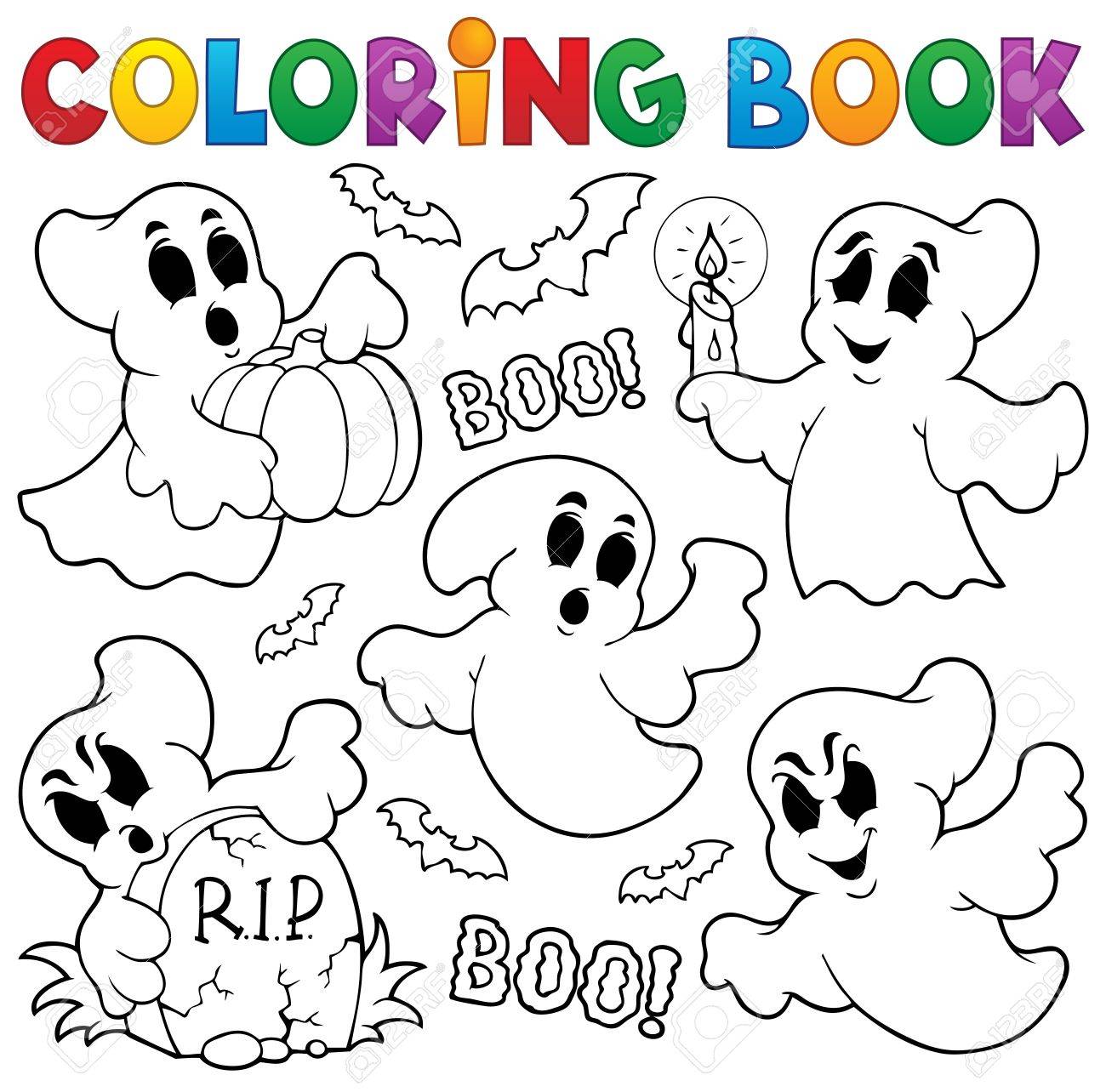 coloriage theme de fantome livre clip art libres droits vecteurs et illustration image 21869597 garfield gratuit