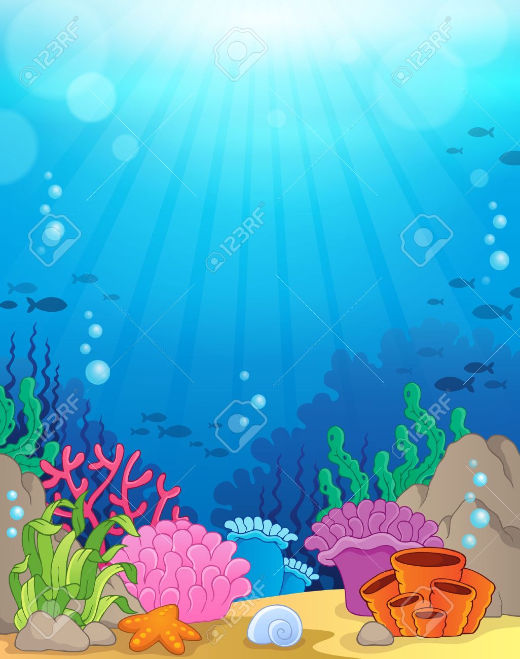 ocean underwater theme background royalty free cliparts vectors ocean theme background