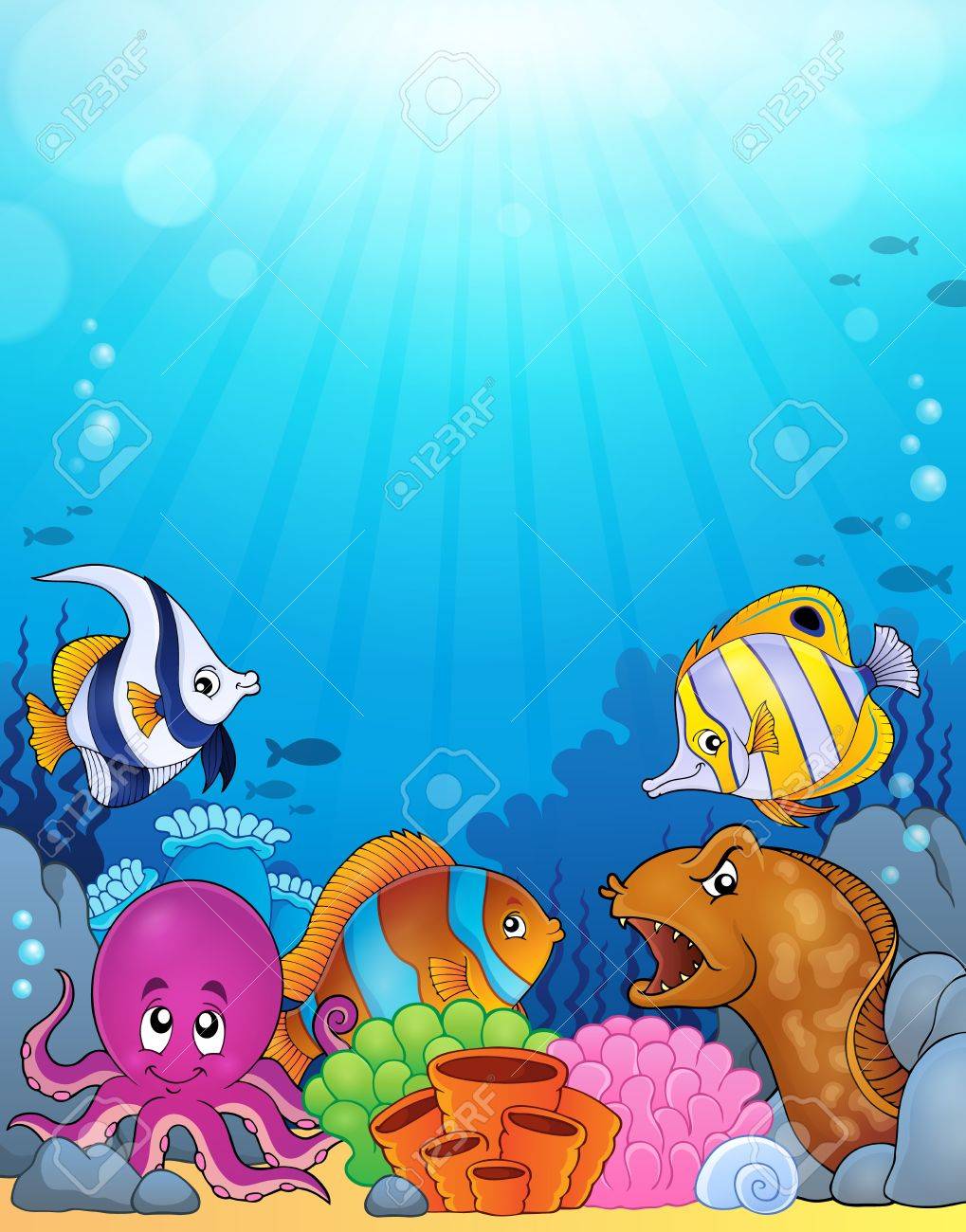 ocean underwater theme background 5 eps10 vector illustration ocean theme background