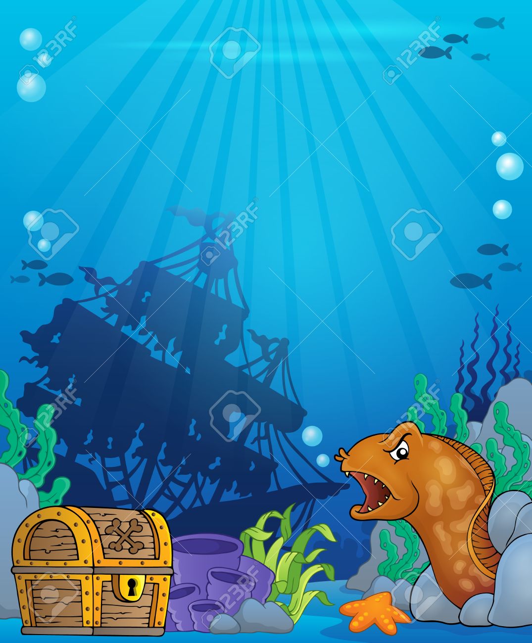 ocean underwater theme background 6 eps10 vector illustration ocean theme background